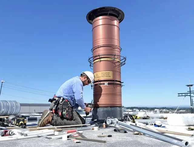 Installed chimney liner by New Milford Chimney Sweep in New Milford, CT