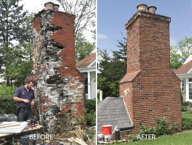 New Milford Chimney Sweep performing a full chimney restoration in New Milford, CT
