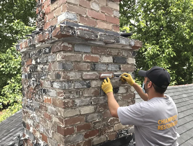 In-progress chimney restoration by New Milford Chimney Sweep in New Milford, CT