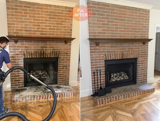 New Milford Chimney Sweep carefully sanitizing a fireplace in New Milford, CT