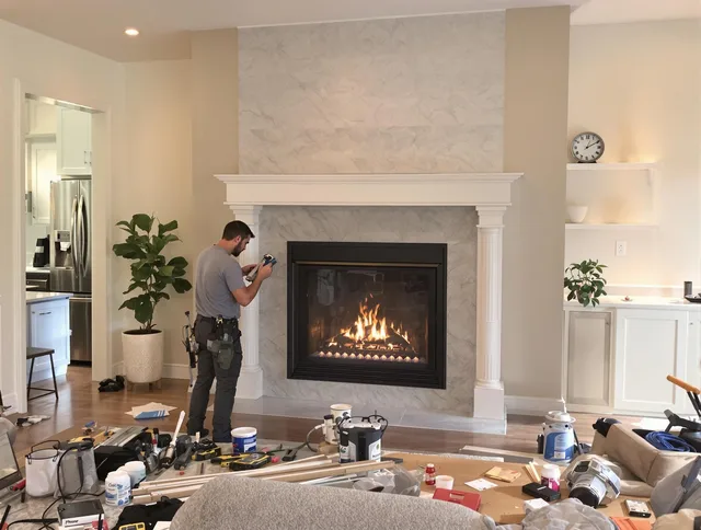 Newly installed fireplace by New Milford Chimney Sweep in New Milford, CT